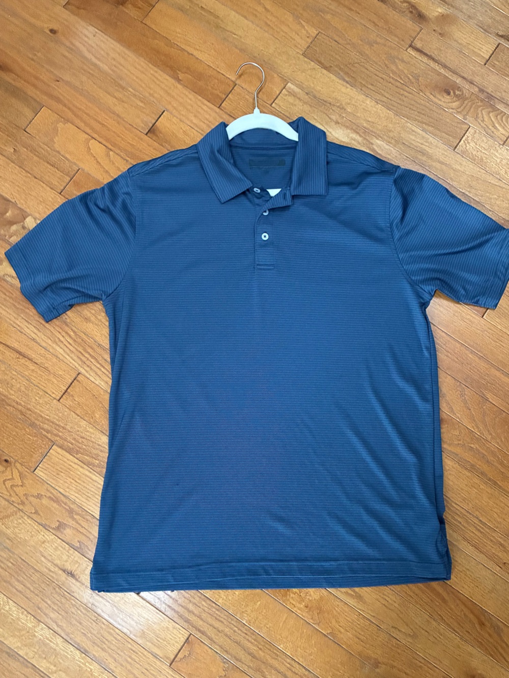 Men's Textured Short-Sleeve Polo Shirt - Blue